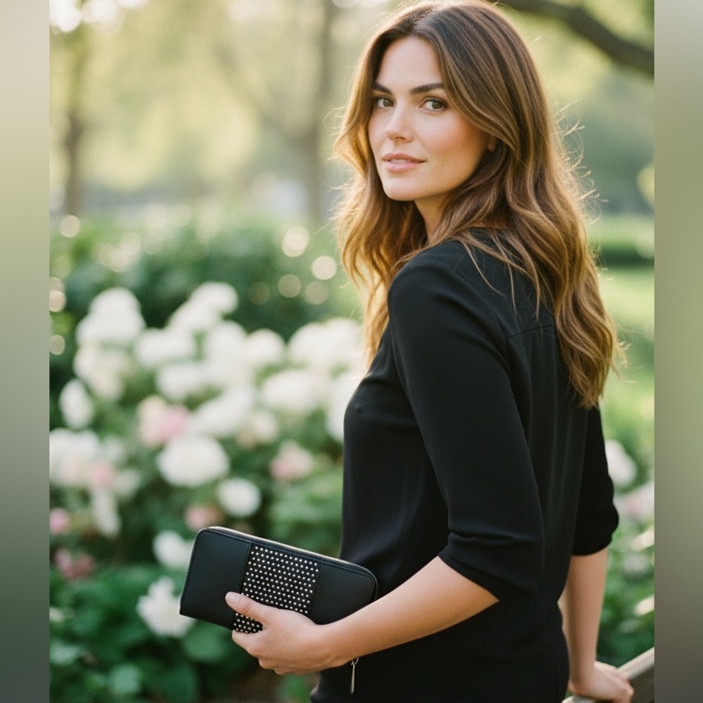 Michael Kors Microstud Center Zip Around Continen… - image 2